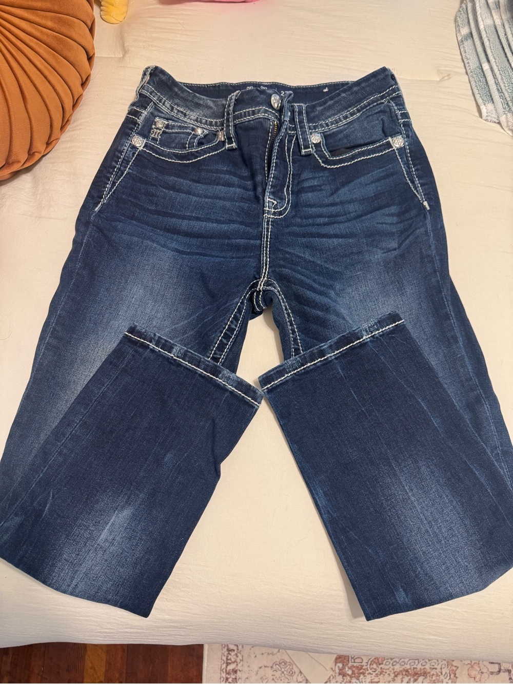Dark Blue Curvy Crop Miss Me Jeans